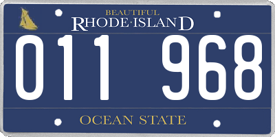 RI license plate 011968