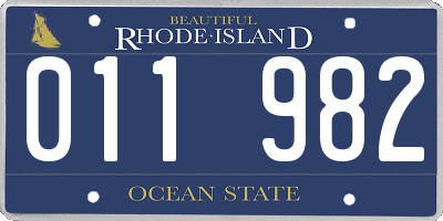 RI license plate 011982