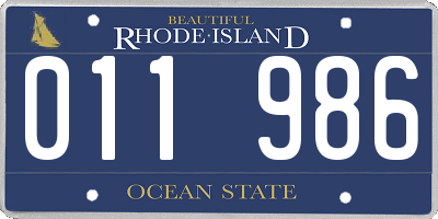RI license plate 011986