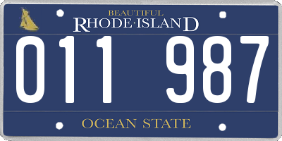 RI license plate 011987