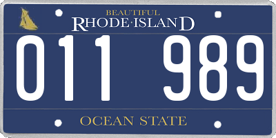 RI license plate 011989