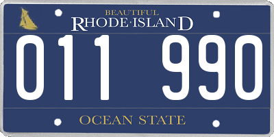 RI license plate 011990