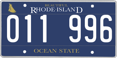 RI license plate 011996