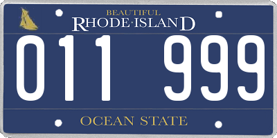 RI license plate 011999