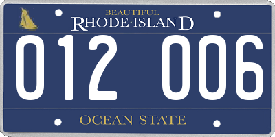 RI license plate 012006