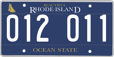 RI license plate 012011