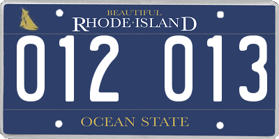 RI license plate 012013