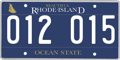 RI license plate 012015