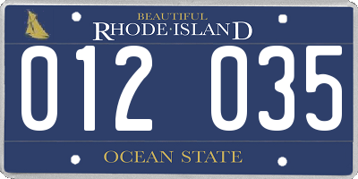 RI license plate 012035