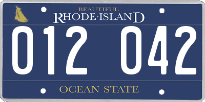 RI license plate 012042