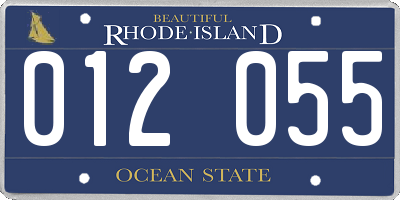 RI license plate 012055