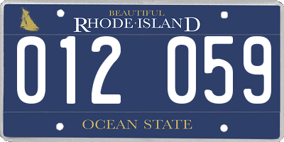 RI license plate 012059