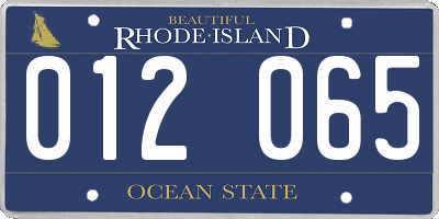 RI license plate 012065