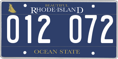 RI license plate 012072