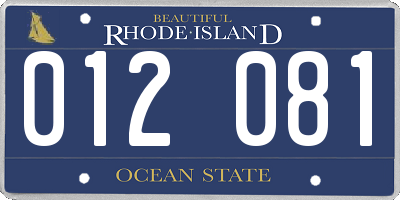 RI license plate 012081