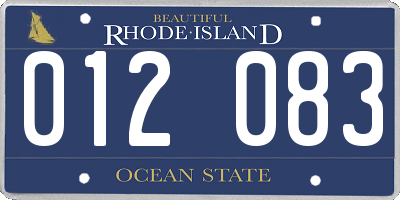 RI license plate 012083