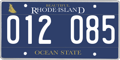 RI license plate 012085