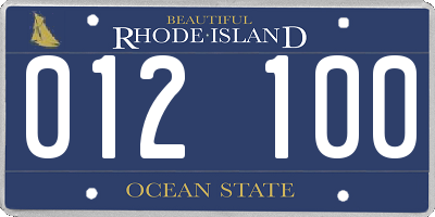 RI license plate 012100