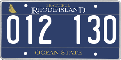 RI license plate 012130