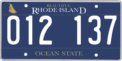 RI license plate 012137