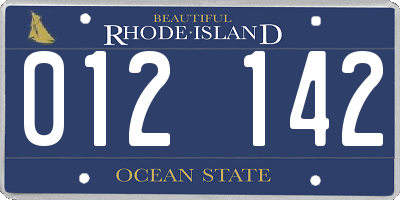 RI license plate 012142