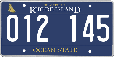 RI license plate 012145