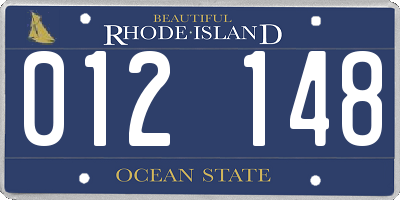 RI license plate 012148