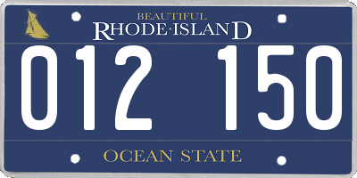 RI license plate 012150