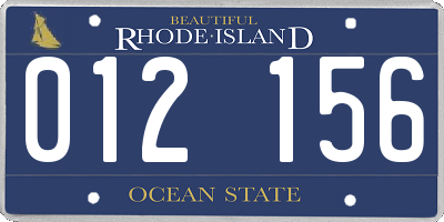 RI license plate 012156