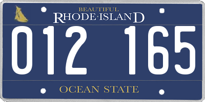 RI license plate 012165