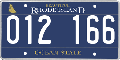 RI license plate 012166