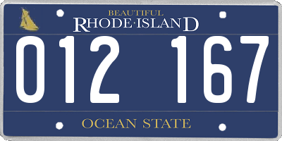 RI license plate 012167