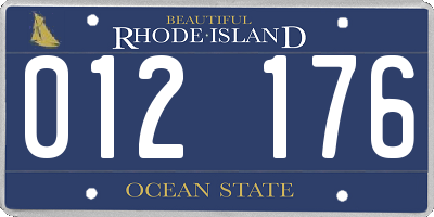 RI license plate 012176