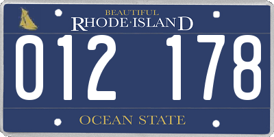 RI license plate 012178