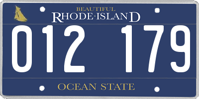 RI license plate 012179