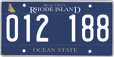 RI license plate 012188