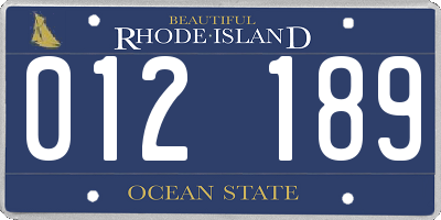 RI license plate 012189