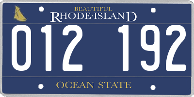 RI license plate 012192