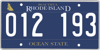 RI license plate 012193