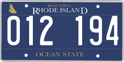 RI license plate 012194