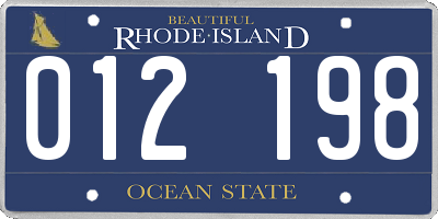 RI license plate 012198