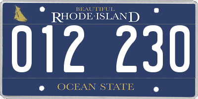 RI license plate 012230