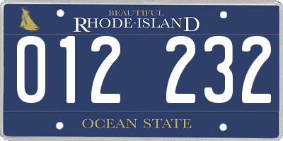 RI license plate 012232