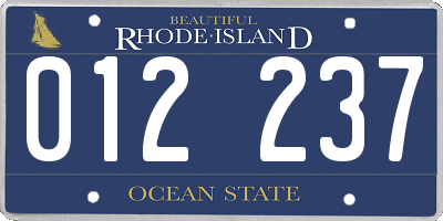 RI license plate 012237