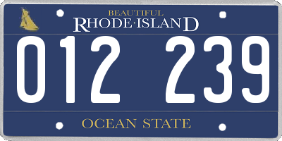 RI license plate 012239