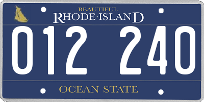 RI license plate 012240