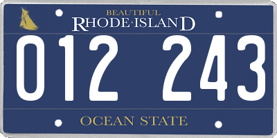 RI license plate 012243