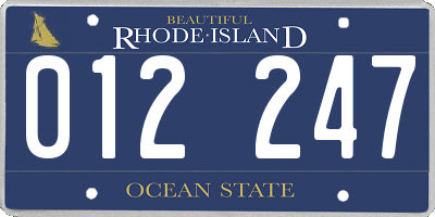 RI license plate 012247