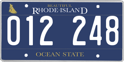 RI license plate 012248