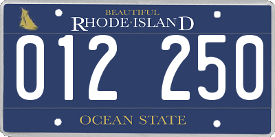 RI license plate 012250